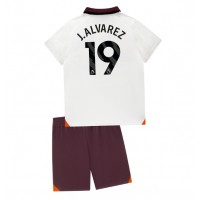 Camisa de Futebol Manchester City Julian Alvarez #19 Equipamento Secundário Infantil 2023-24 Manga Curta (+ Calças curtas)